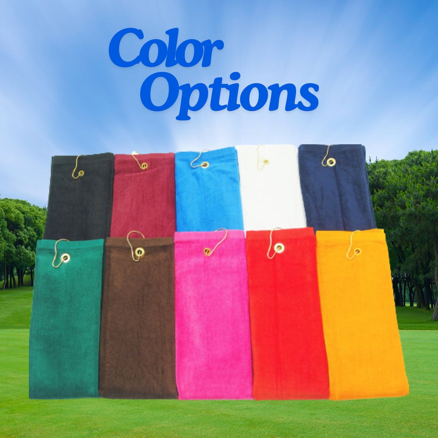 Father's Day Personalized Embroidered Golf Towel, Tri-Fold Golf Towel with Brass Hook & Grommet, Unique Golf Gift, Golf Tournament Gift - JJHG Custom Designs