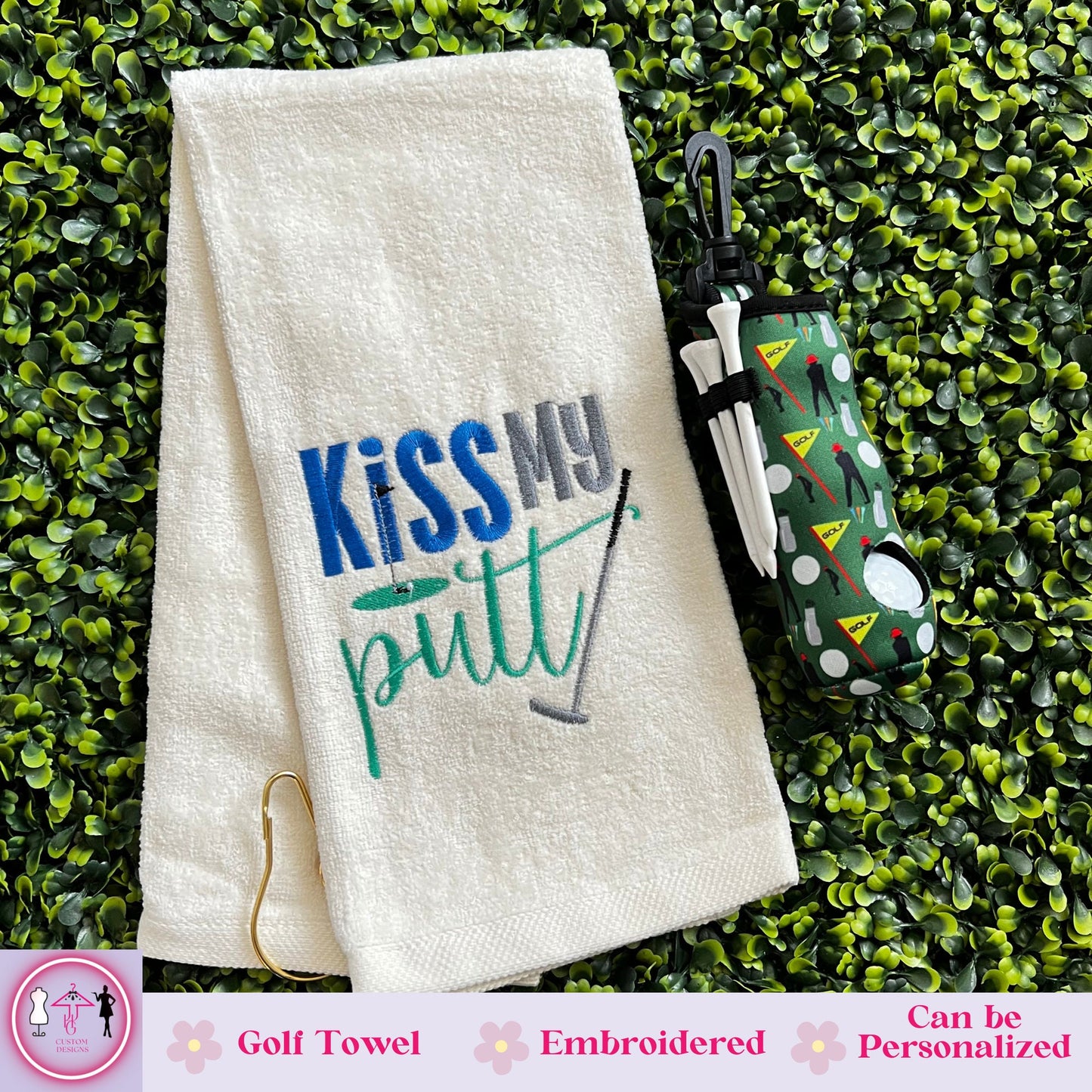 Embroidered Golf Towel - Personalized Gift for Dad, Groomsman Golf Gift, Retirement Present, Men's Birthday Gift - JJHG Custom Designs