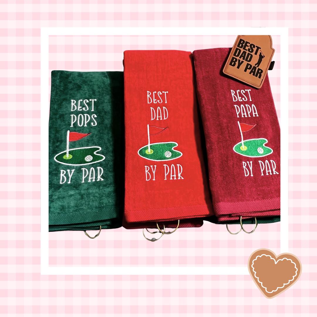 Best Dad By Par Personalized Leatherette Golf Bag Tag - Custom Father's Day Gift, Golf Gifts for Dad, Unique Golf Gifts for Men