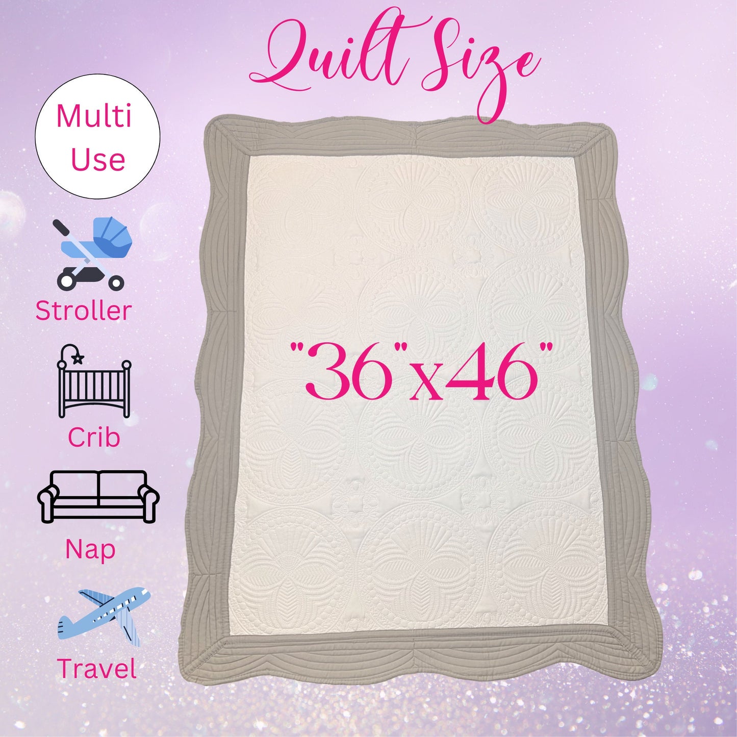 Safari Animals-Personalized Embroidered Heirloom Baby Quilt,Cozy Nursery Decor - JJHG Custom Designs