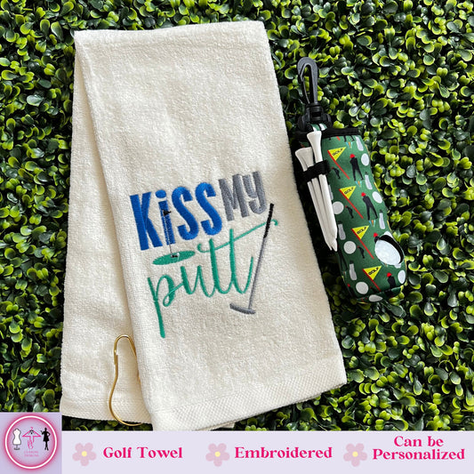 Embroidered Golf Towel - Personalized Gift for Dad, Groomsman Golf Gift, Retirement Present, Men's Birthday Gift - JJHG Custom Designs