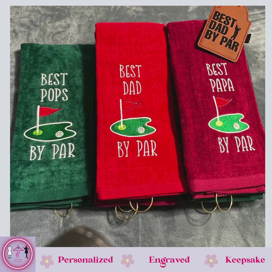 Best Dad By Par Personalized Leatherette Golf Bag Tag - Custom Father's Day Gift, Golf Gifts for Dad, Unique Golf Gifts for Men